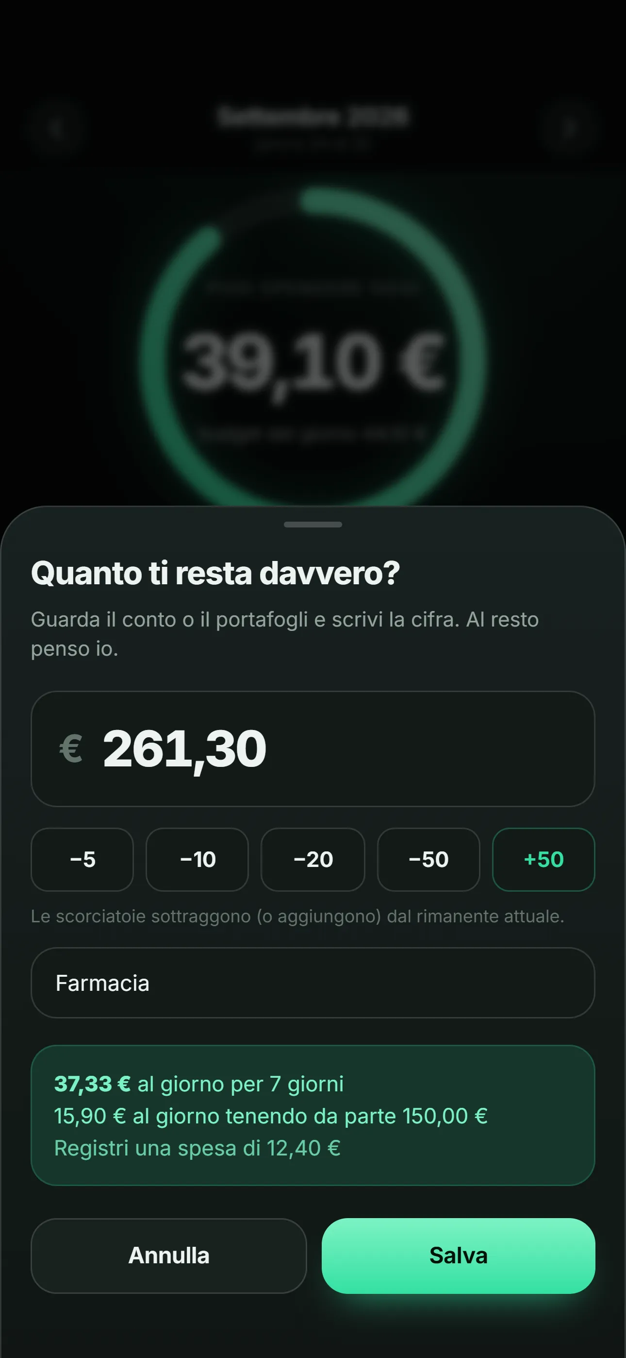 Daily Budget: Scrivi quanto ti resta sul conto: l’app ricalcola subito il budget di ogni giorno.